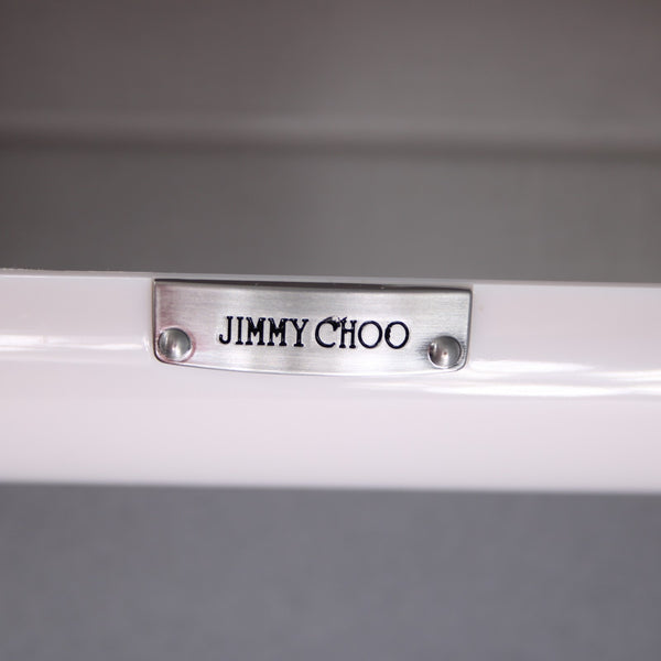 Jimmy Choo Eyeglass Case 6.5 x 3 x 1.5 Lt Pink Silver Hard Case Eyeglass Case