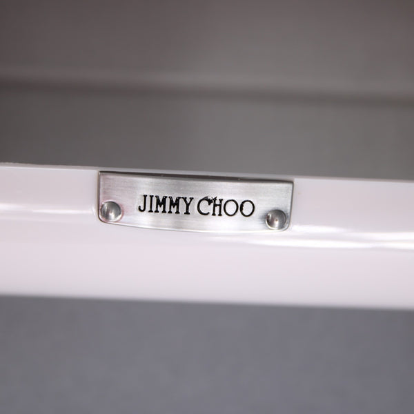 Jimmy Choo Eyeglass Case 6.5 x 3 x 1.5 Lt Pink Silver Hard Case Eyeglass Case