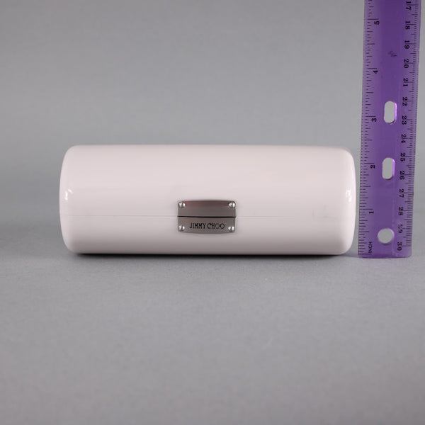 Jimmy Choo Eyeglass Case 6.5 x 3 x 1.5 Lt Pink Silver Hard Case Eyeglass Case