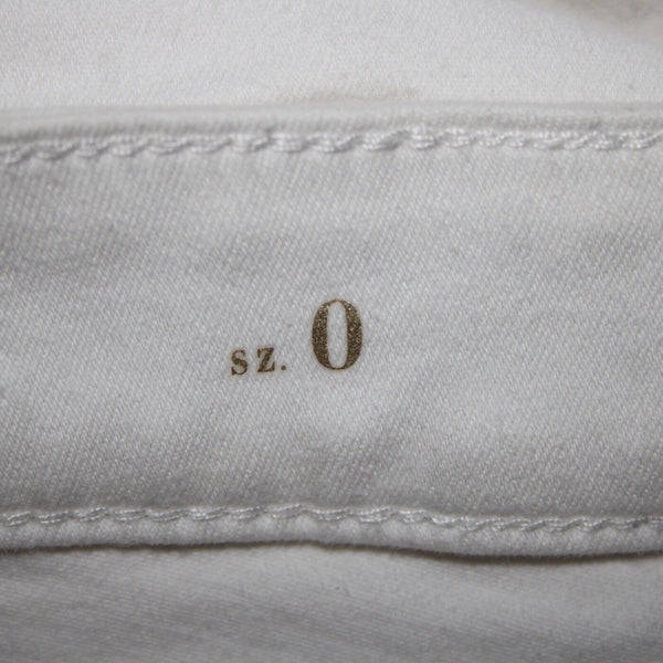 WHBM The Skinny Crop Sz 0 x 27 White Distressed Lace Cotton Poly Pant