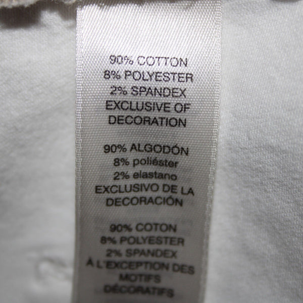 WHBM The Skinny Crop Sz 0 x 27 White Distressed Lace Cotton Poly Pant