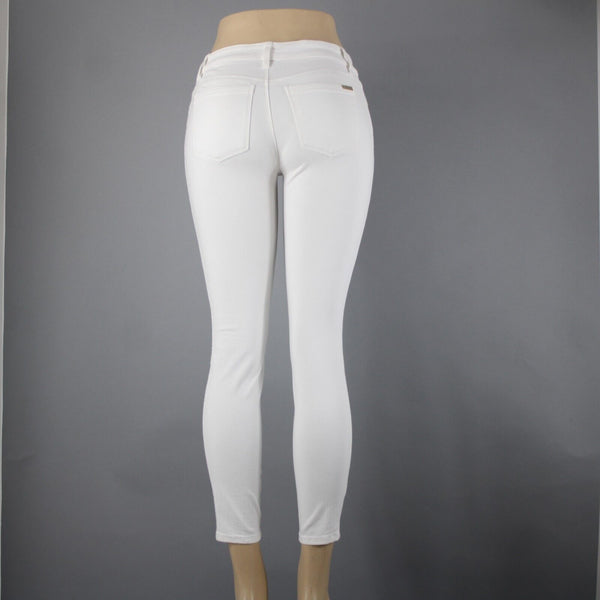 WHBM The Skinny Crop Sz 0 x 27 White Distressed Lace Cotton Poly Pant