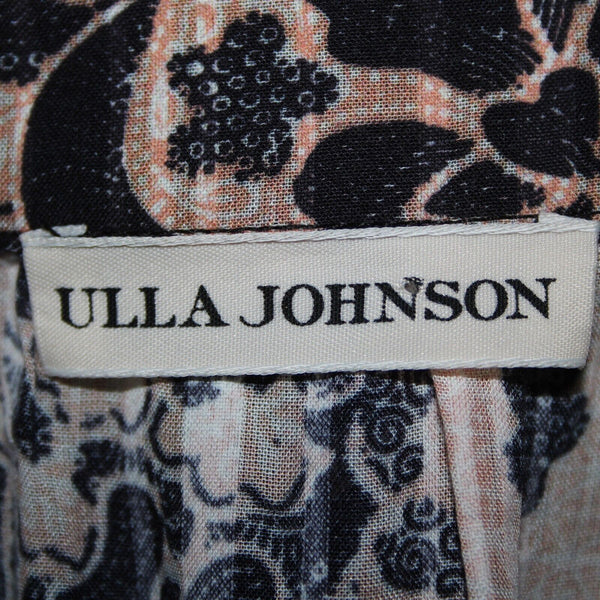 Ulla Johnson NEW $295 Foxy Couture Sz 4 Peach Navy Multi Tier Cotton Maxi Skirt
