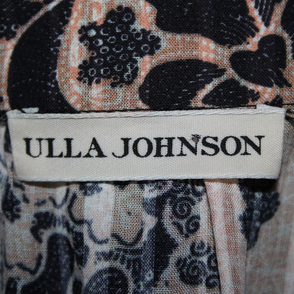 Ulla Johnson NEW $295 Foxy Couture Sz 4 Peach Navy Multi Tier Cotton Maxi Skirt