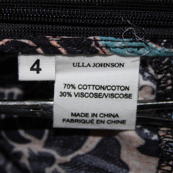 Ulla Johnson NEW $295 Foxy Couture Sz 4 Peach Navy Multi Tier Cotton Maxi Skirt