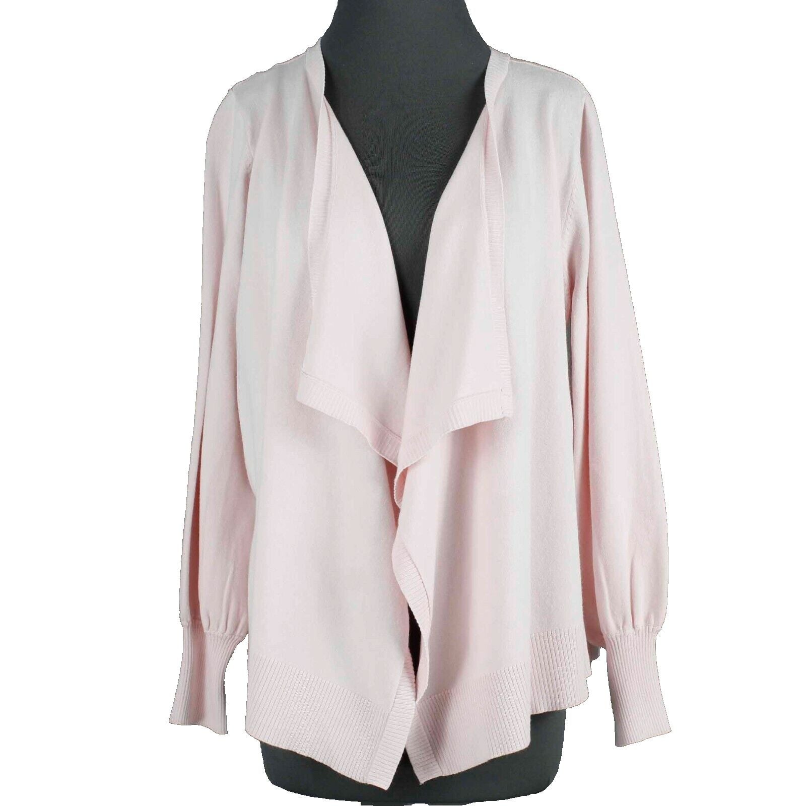 Simply Scarlett NEW $88 Sz M Pink Whisper Zip Back Rayon Nylon Wrap Sweater