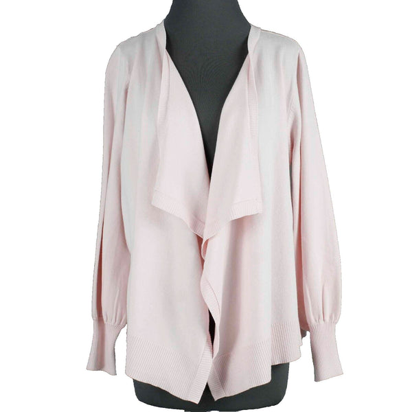Simply Scarlett NEW $88 Sz M Pink Whisper Zip Back Rayon Nylon Wrap Sweater