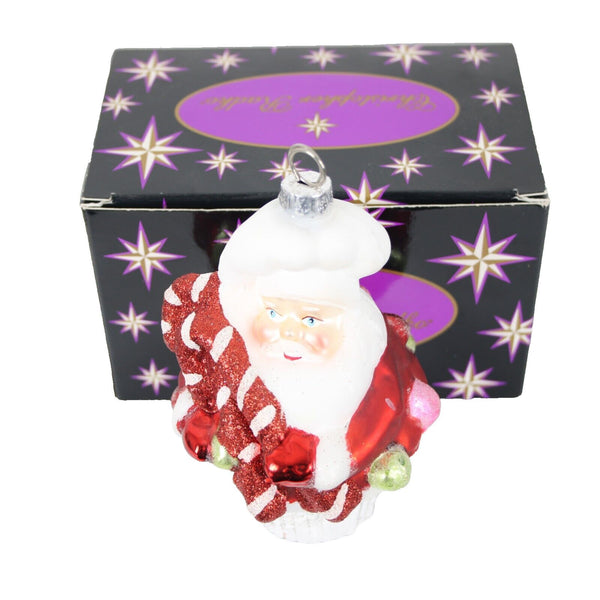 Christopher Radko 5" Multi Color Chef Santa Claus In Cupcake Christmas Ornament