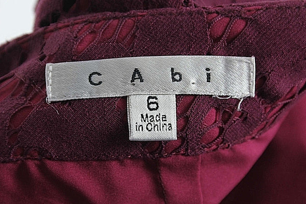 CAbi Sz 6 Purple Lace Over Lining Cotton Nylon Polyester Skirt Suit