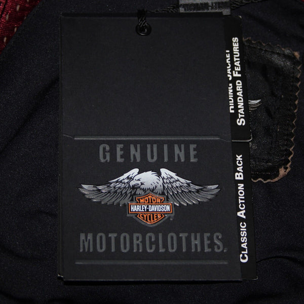 Harley Davidson NEW  Sz XL Black Collared Pockets Leather Polyester Lined Jacket