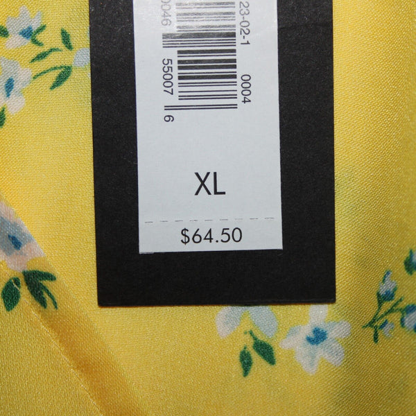 Banana Republic NEW $65 Sz XL Yellow White Multi Color Floral 100% Polyester Top