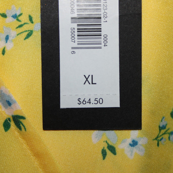 Banana Republic NEW $65 Sz XL Yellow White Multi Color Floral 100% Polyester Top