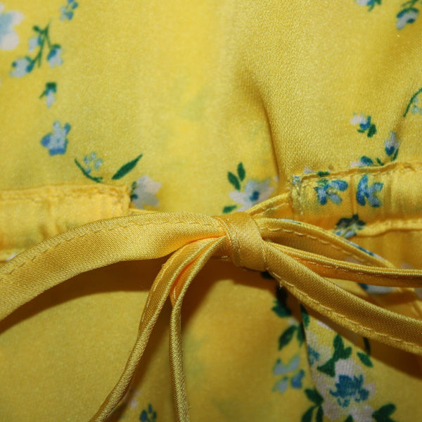 Banana Republic NEW $65 Sz XL Yellow White Multi Color Floral 100% Polyester Top