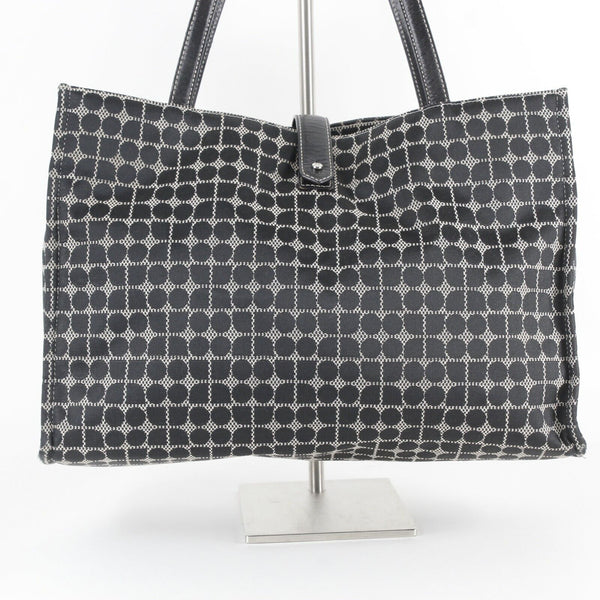 Kate Spade 10 x 15 Black Ivory Satiny Fabric Leather Accent Tote Purse