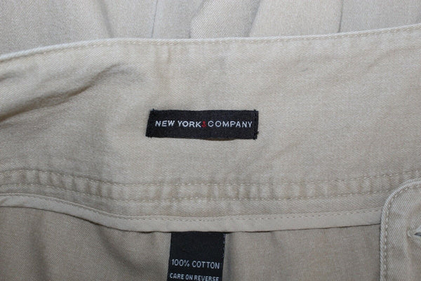 New York & Co NEW $30 Sz 12 x 31 Tan Rhinestone Detail 100% Cotton Pant