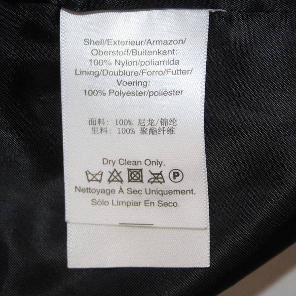 DKNY Jacket Sz M Silver Metallic Hooded Pockets 100% Nylon Polyester Jacket