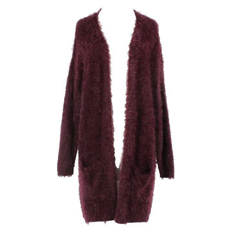 Chelsea Theodore NEW $68 Sz M Purple Berry Open Knit Nylon Acrylic Wrap