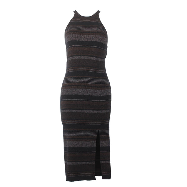 House Of Harlow 1960 Dress Sz S Black Brown Multi Metallic Viscose Poly Bodycon