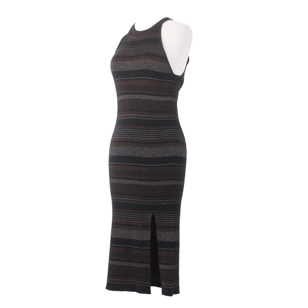 House Of Harlow 1960 Dress Sz S Black Brown Multi Metallic Viscose Poly Bodycon