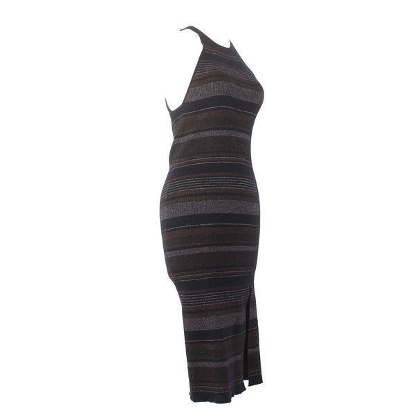 House Of Harlow 1960 Dress Sz S Black Brown Multi Metallic Viscose Poly Bodycon