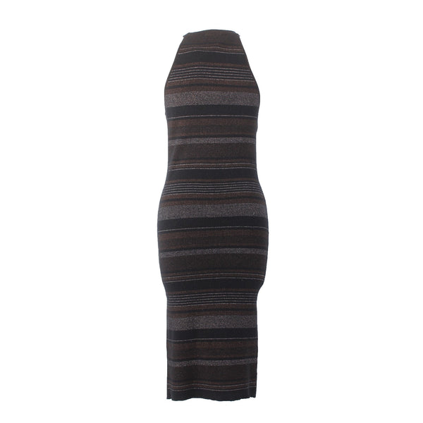 House Of Harlow 1960 Dress Sz S Black Brown Multi Metallic Viscose Poly Bodycon