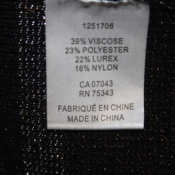 House Of Harlow 1960 Dress Sz S Black Brown Multi Metallic Viscose Poly Bodycon