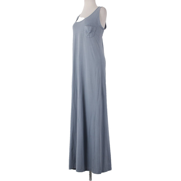 Rebecca Beeson Dress Sz 2 Blue Sleeveless Round Neck 100% Cotton Dress