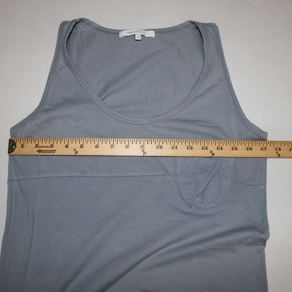 Rebecca Beeson Dress Sz 2 Blue Sleeveless Round Neck 100% Cotton Dress