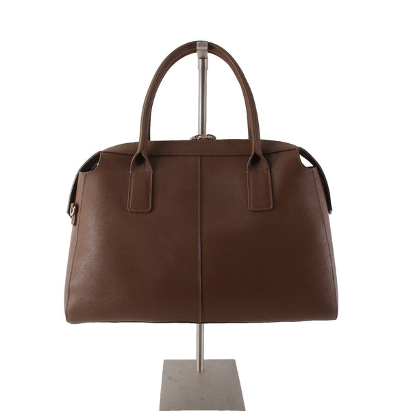 DKNY Purse 14 x 8 x 5 Brown Gold Tone Inner Pockets Double Handle Leather Purse