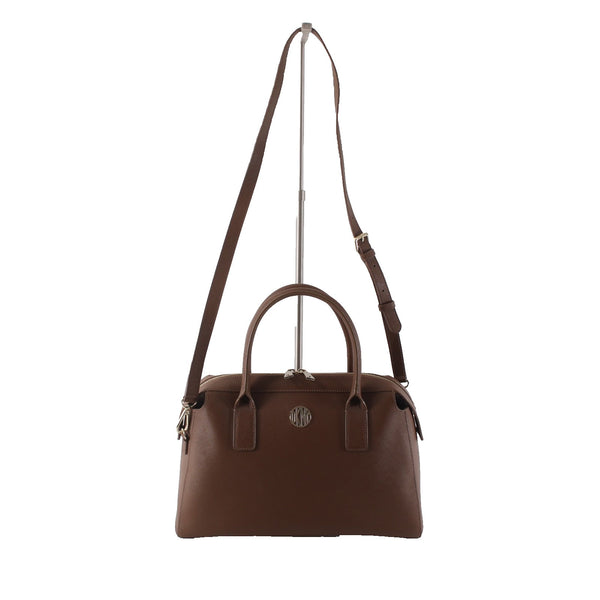 DKNY Purse 14 x 8 x 5 Brown Gold Tone Inner Pockets Double Handle Leather Purse