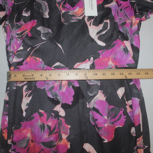 Banana Republic Dress NEW $140 Sz 8 Gray Pink Multi Colored Rayon Linen Dress