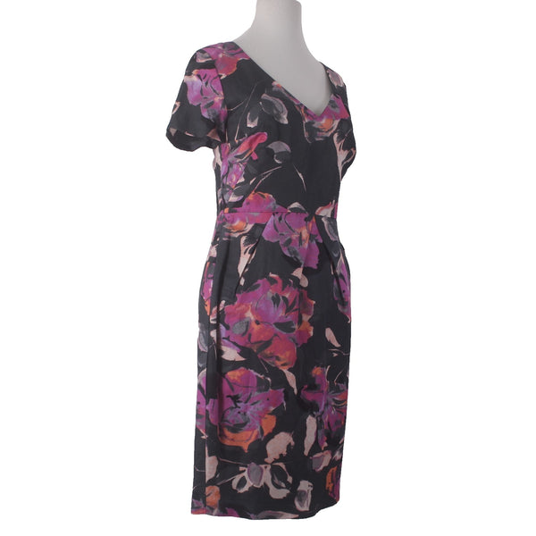 Banana Republic Dress NEW $140 Sz 8 Gray Pink Multi Colored Rayon Linen Dress