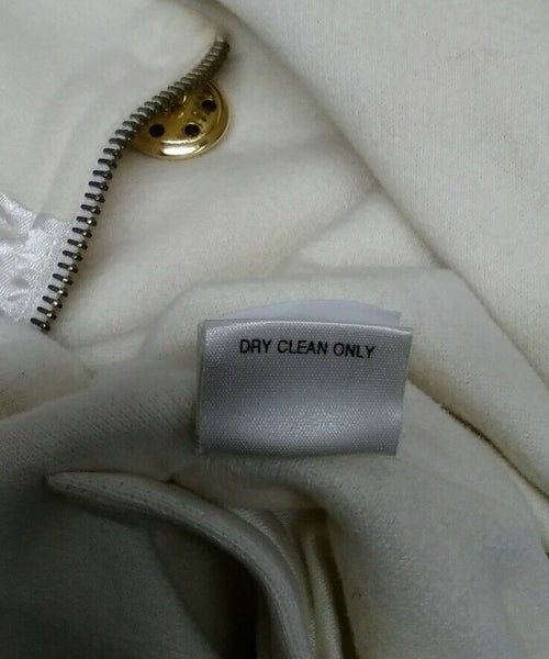 St John Sportswear VTG Sz L Cream Gold Lined Collar Cotton Viscose Rayon Jacket