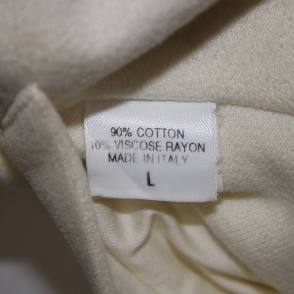 St John Sportswear VTG Sz L Cream Gold Lined Collar Cotton Viscose Rayon Jacket