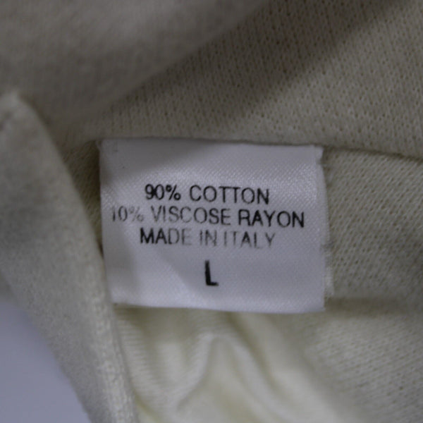 St John Sportswear VTG Sz L Cream Gold Lined Collar Cotton Viscose Rayon Jacket