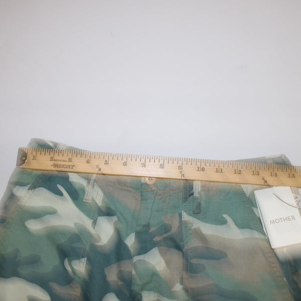 Mother Shorts NEW $168 Sz 27 x 4 Blue Green Camo The Shaker Crop Cotton Shorts
