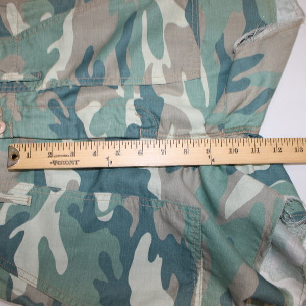 Mother Shorts NEW $168 Sz 27 x 4 Blue Green Camo The Shaker Crop Cotton Shorts