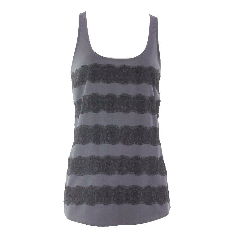 Old Navy Sz S Charcoal Black Nylon Lace Tank Racer Back Polyester Top