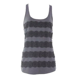 Old Navy Sz S Charcoal Black Nylon Lace Tank Racer Back Polyester Top