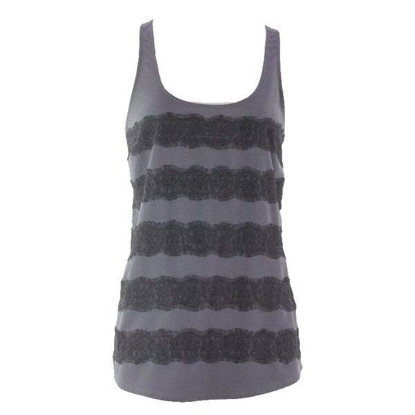 Old Navy Sz S Charcoal Black Nylon Lace Tank Racer Back Polyester Top