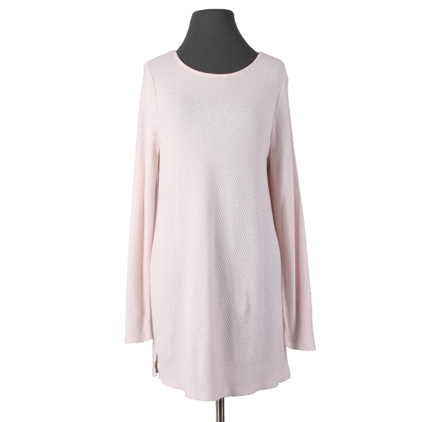 J Jill Sweater Sz M Light Pink Round Neck Knit Cotton Viscose Nylon Sweater