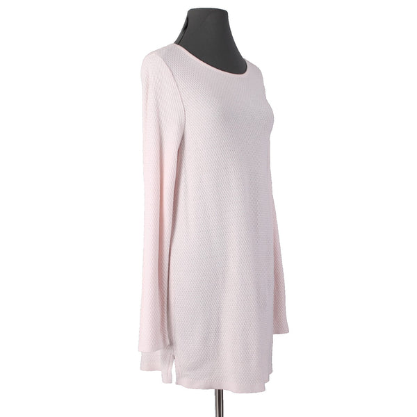 J Jill Sweater Sz M Light Pink Round Neck Knit Cotton Viscose Nylon Sweater