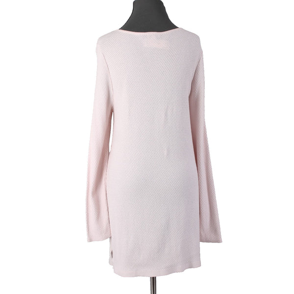 J Jill Sweater Sz M Light Pink Round Neck Knit Cotton Viscose Nylon Sweater