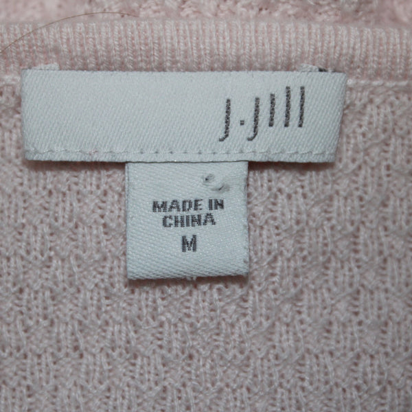J Jill Sweater Sz M Light Pink Round Neck Knit Cotton Viscose Nylon Sweater
