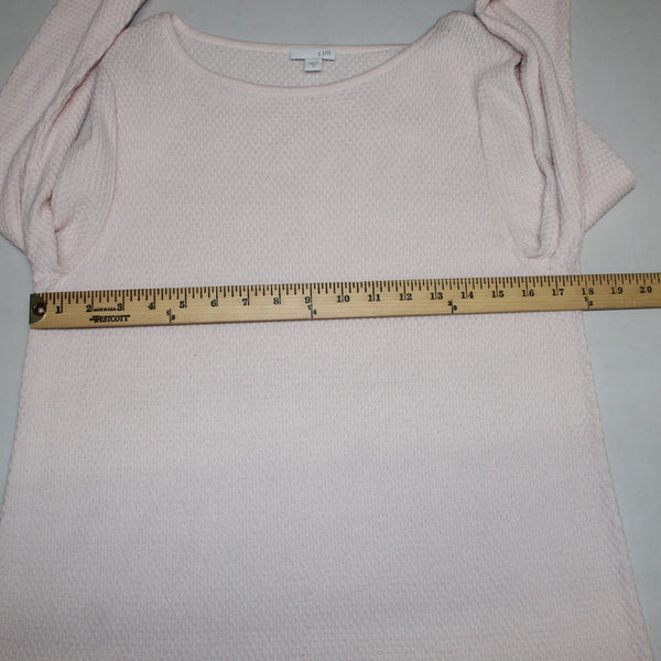 J Jill Sweater Sz M Light Pink Round Neck Knit Cotton Viscose Nylon Sweater