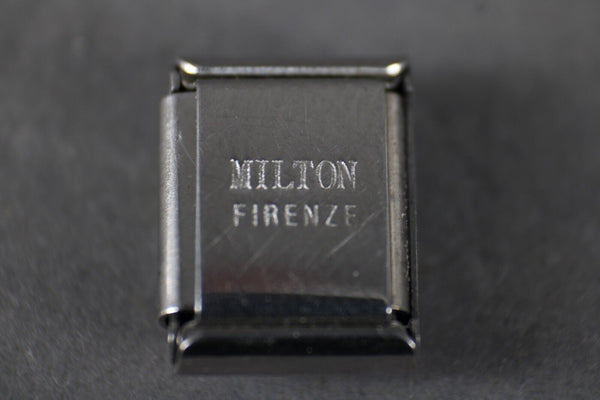 Milton Firenze "G" CZ  Stainless Steel Elastic Stretch Link Italian Charm