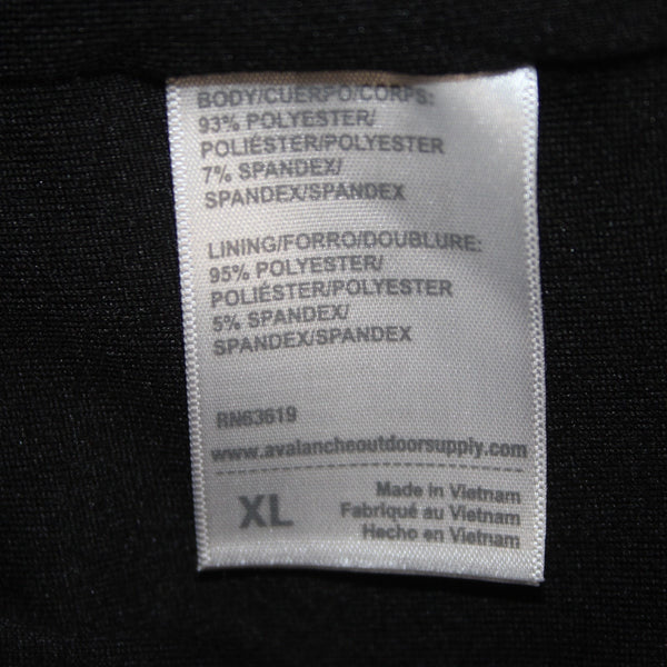 Avalanche AW Pant Sz XL x 29 Black Cargo Pockets Elastic Waist Poly Spandex Pant