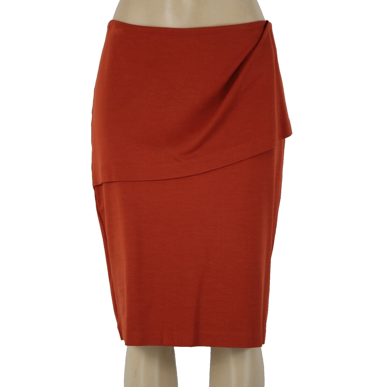 Cabi Sz 10 Rust Orange Overlay Unlined Hook Eye Rayon Spandex Skirt