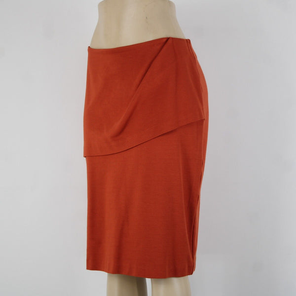 Cabi Sz 10 Rust Orange Overlay Unlined Hook Eye Rayon Spandex Skirt