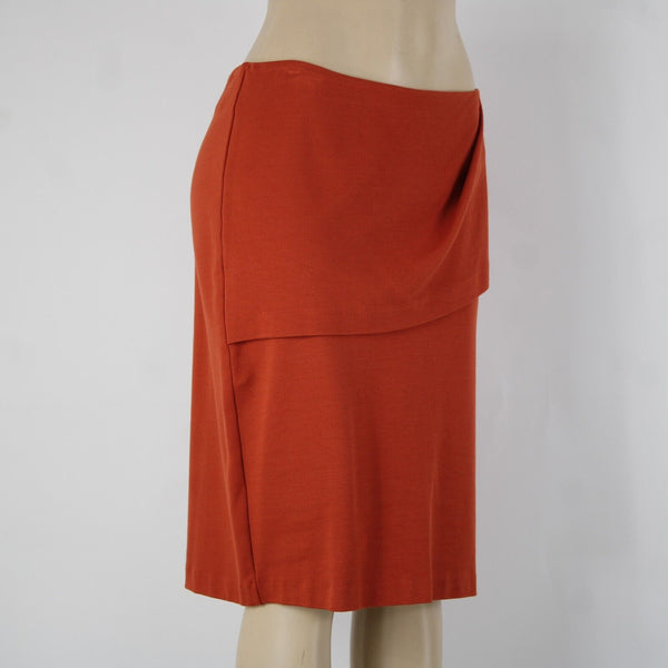 Cabi Sz 10 Rust Orange Overlay Unlined Hook Eye Rayon Spandex Skirt